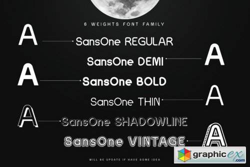 Sans One Font Family - 12 Fonts