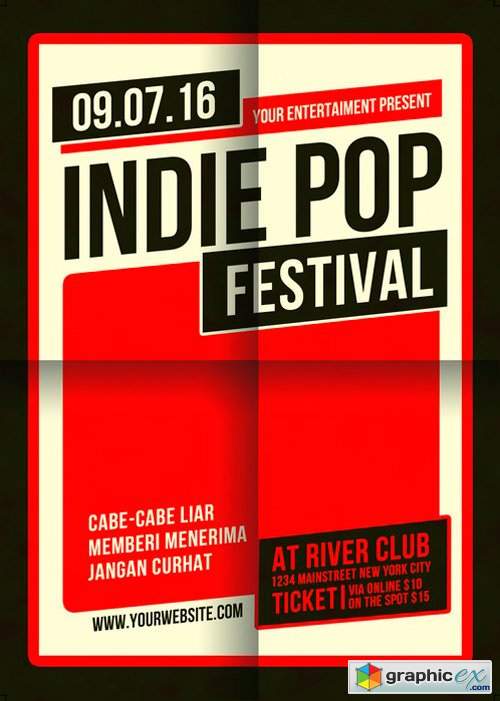Indie Pop Festival Flyer Template