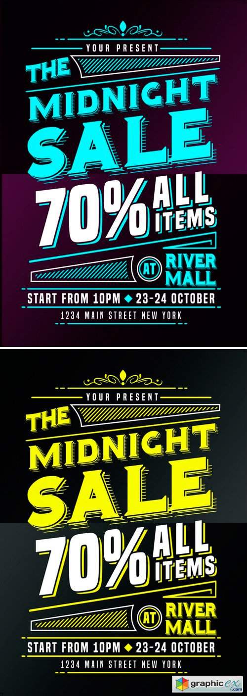 Midnight Sale Flyer Poster 2516419