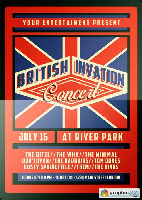 British Invasion Concert Flyer