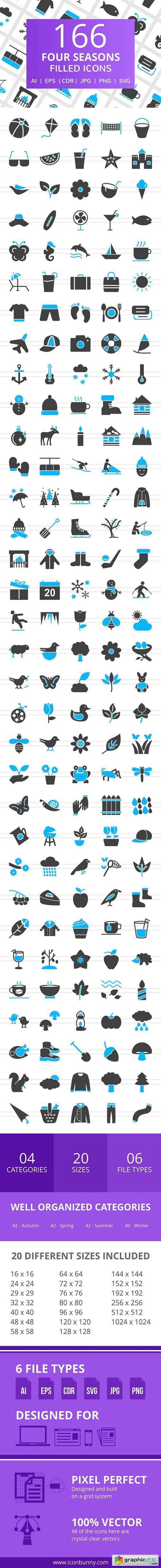 166 Four Seasons Filled Icons