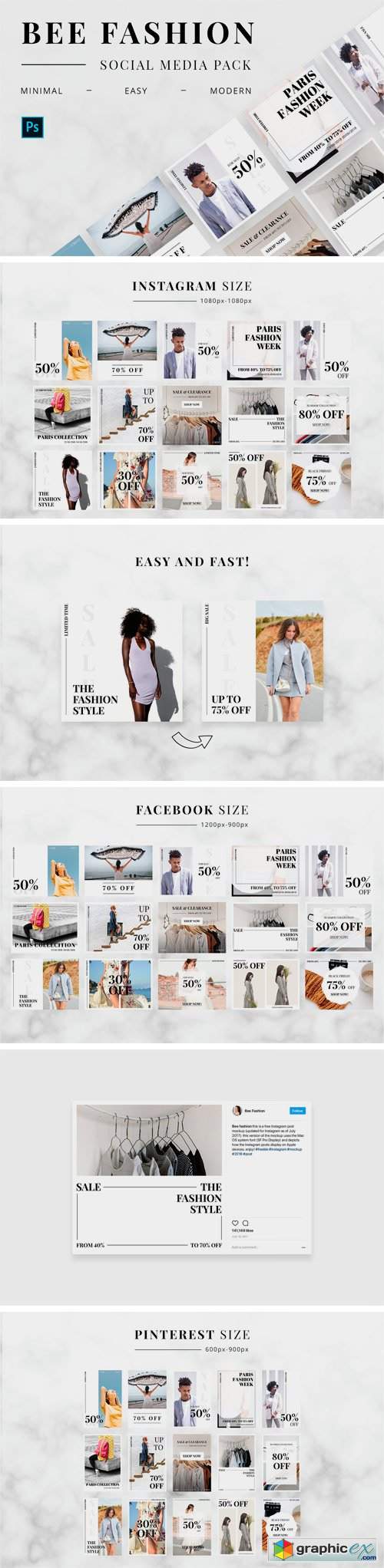 Bee Fashion Social Media Pack