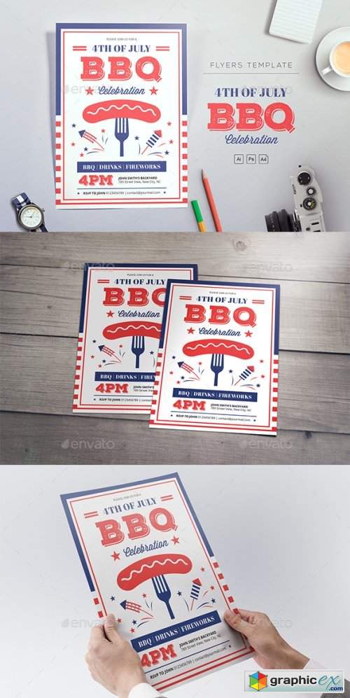 4th of July BBQ Flyers