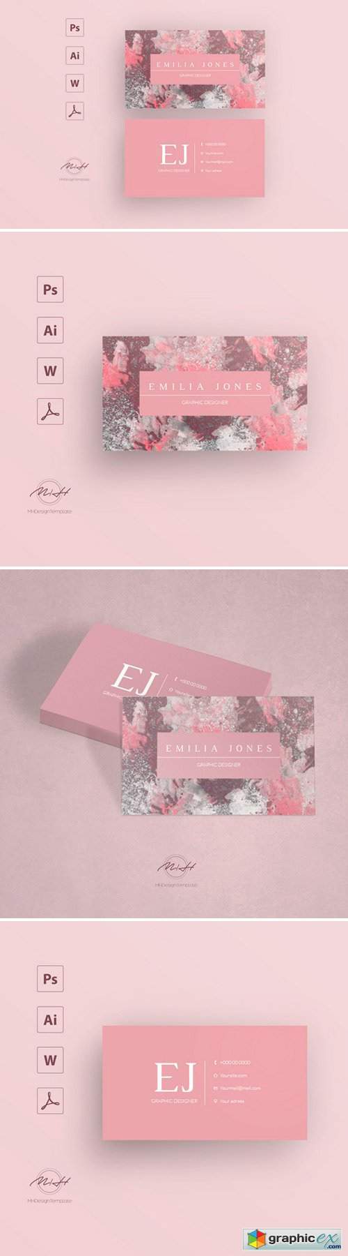 Marble business card template