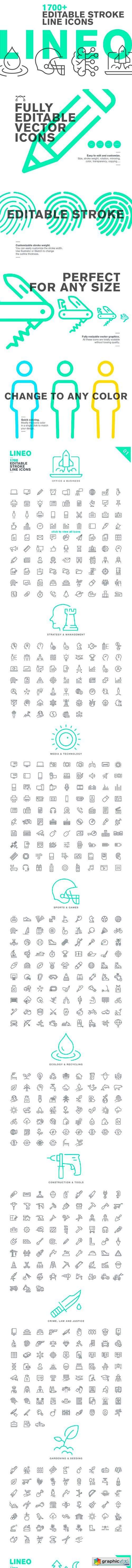 LINEO - 1700+ fully editable icons