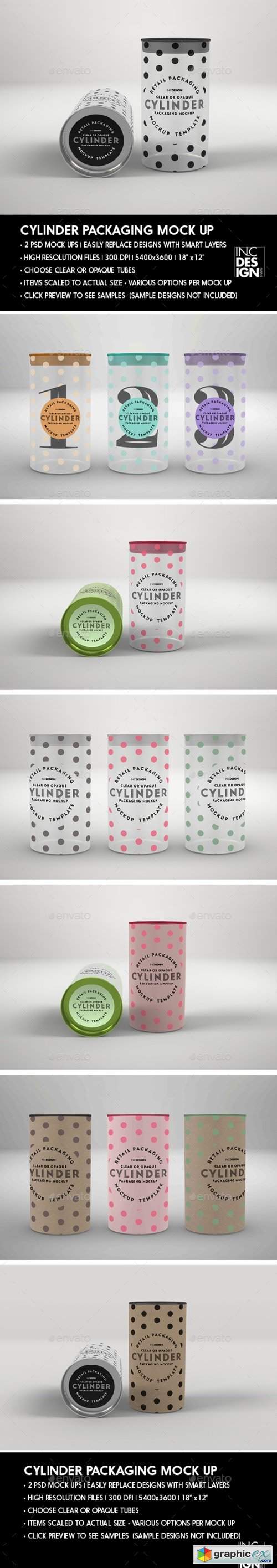 Clear or Opaque Cylinder Packaging Mockup