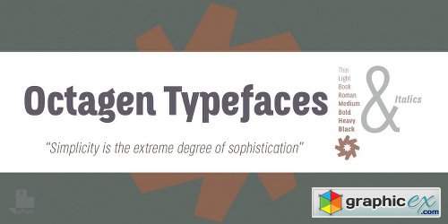 Octagen Condensed Font Family - 16 Fonts
