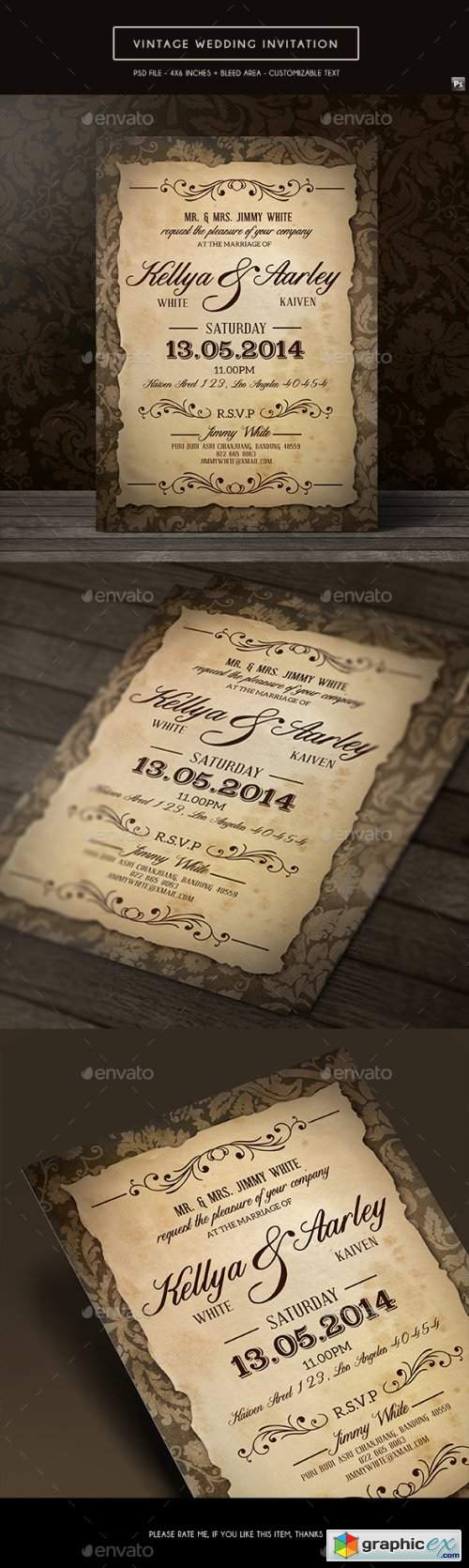 Vintage Wedding Invitation 19267460
