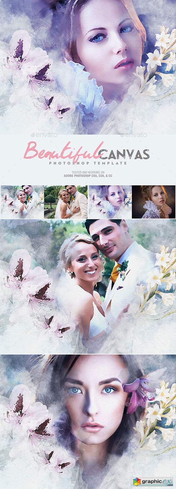 Beautiful Canvas Photoshop Template Free Download Vector Stock Image 