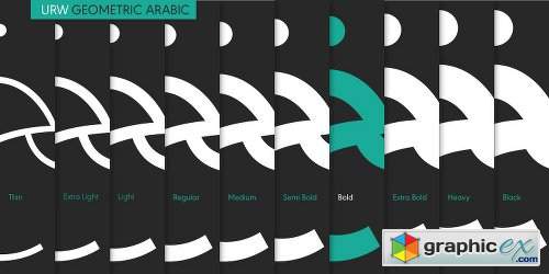 URW Geometric Arabic Font Family - 10 Fonts