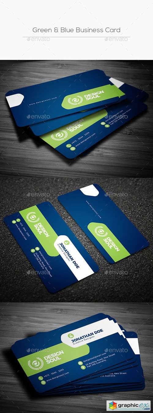 Green & Blue Business Card