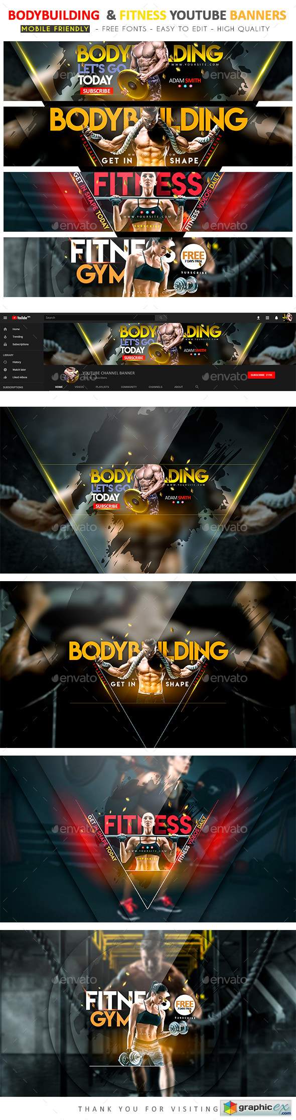Bodybuilding & Fitness YouTube Banner