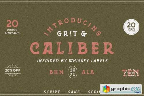 Grit and Caliber Font Family - 3 Fonts