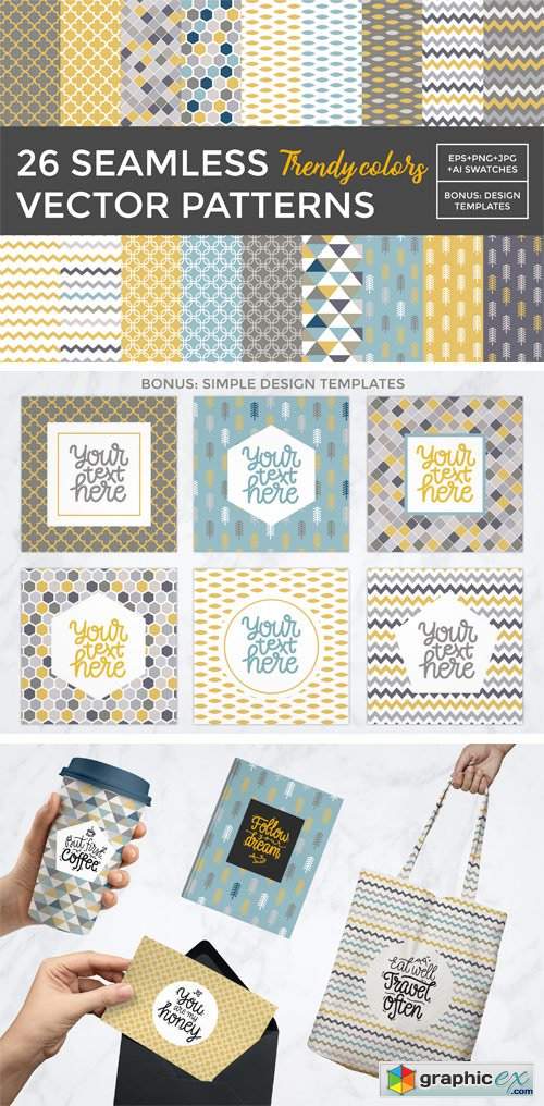 26 Vector Patterns Trendy Colors