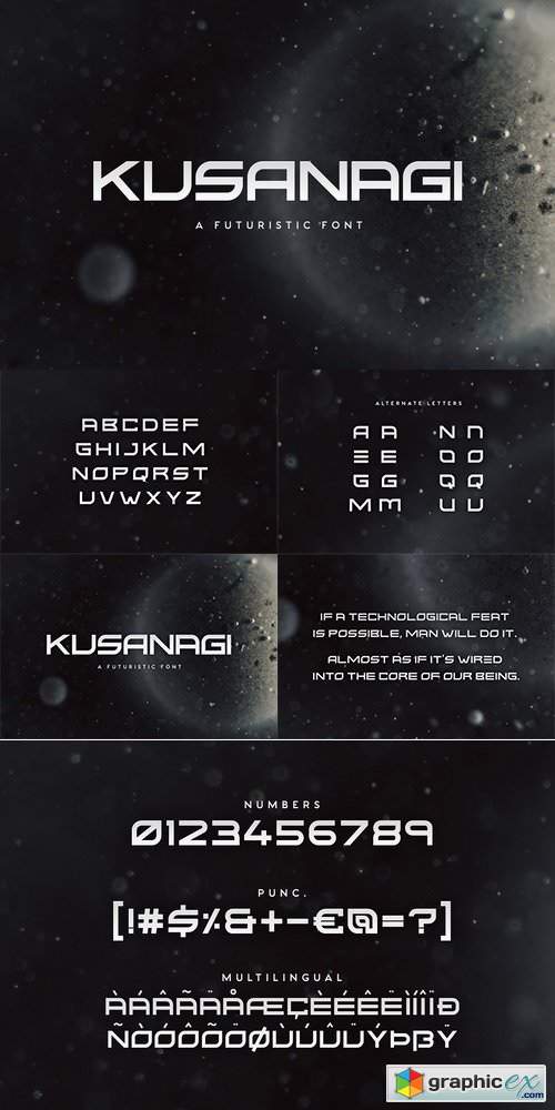 Kusanagi - Futuristic Font