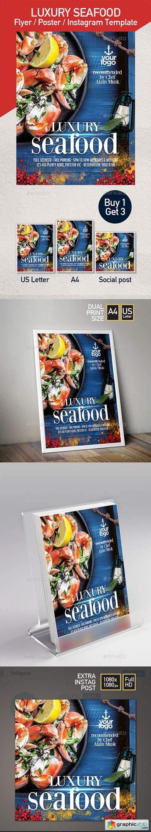 Seafood Restaurant - Set of 3 Flyer Templates