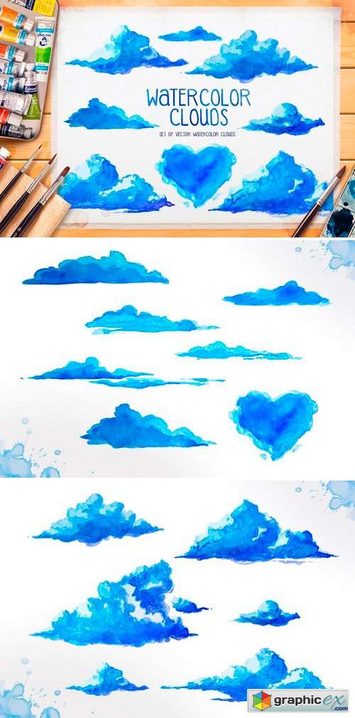 Watercolor clouds