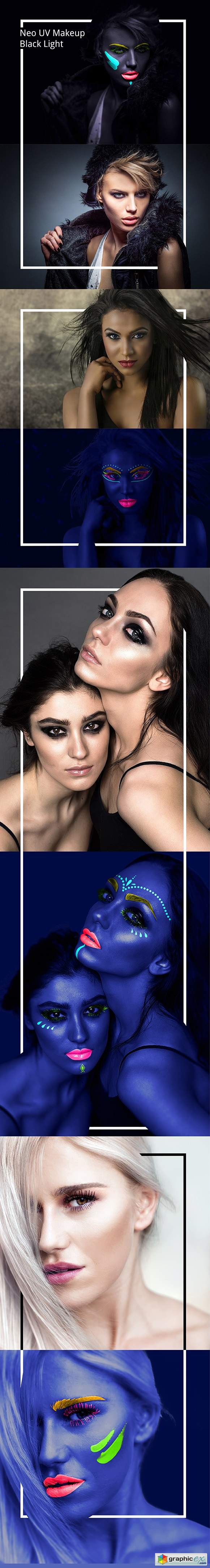 Neo UV Makeup Black Light Photoshop Action