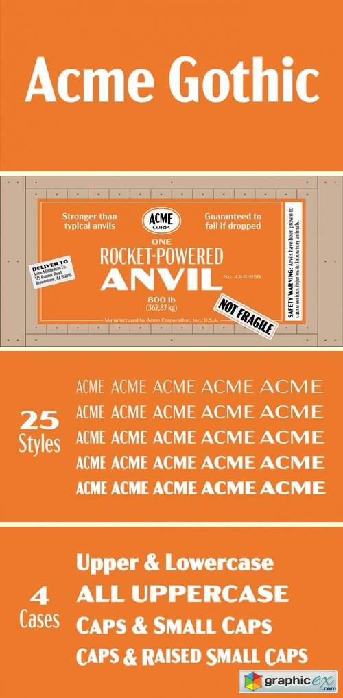 Acme Gothic Font Family - 25 Fonts