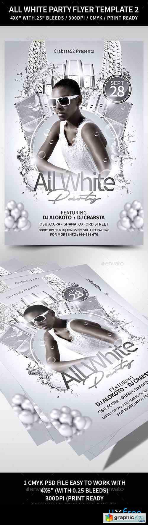 All White Party Flyer Template 2