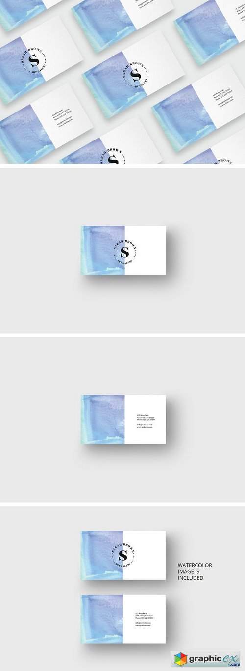 Watercolor business card template 1697624
