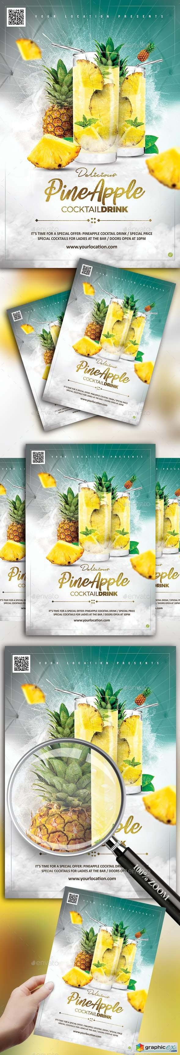 Pineapple Cocktail Drink Flyer