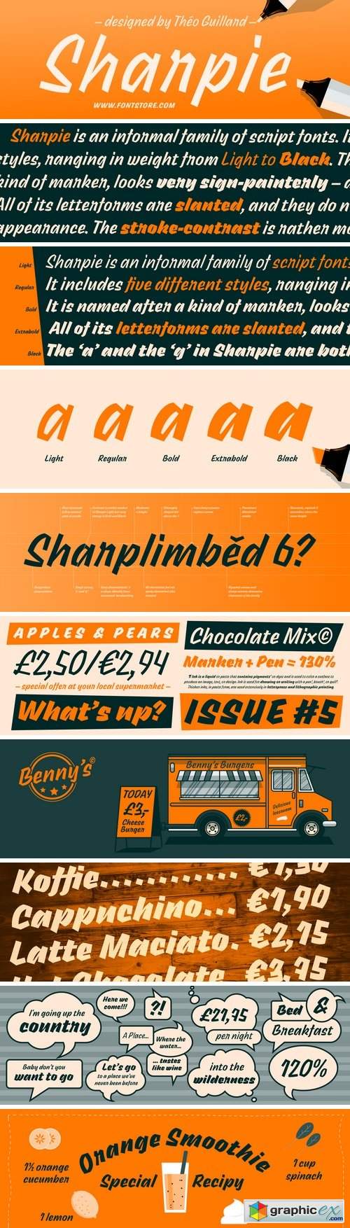 Sharpie Font Family - 5 Fonts