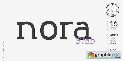 Nora Slab Font Family - 16 FONTS