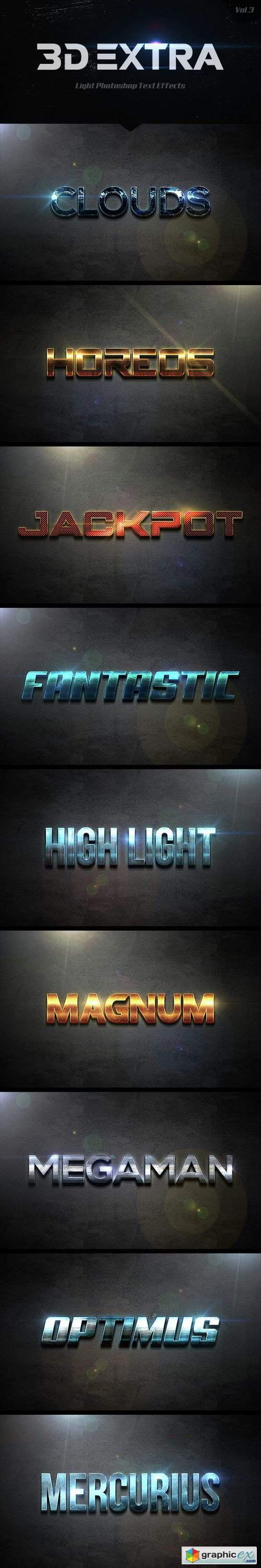 3D Extra Light Text Effects Vol.3