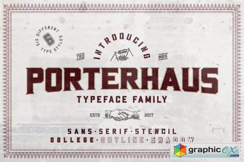 Porterhaus Font Family - 6 Fonts