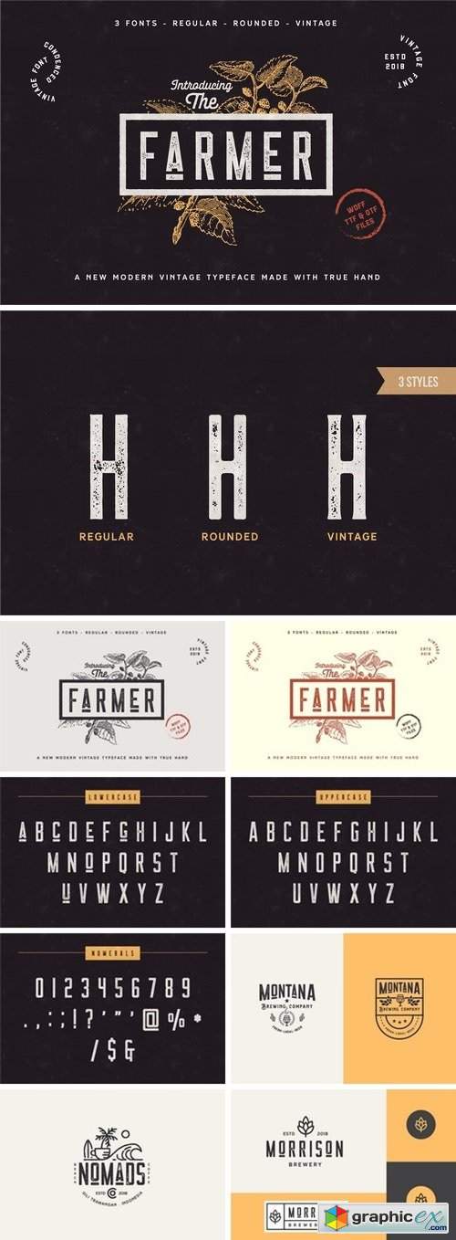 The Farmer Font - Condensed Typeface