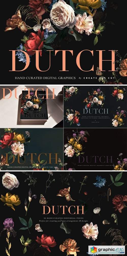 Vintage Floral Clip Art - Dutch