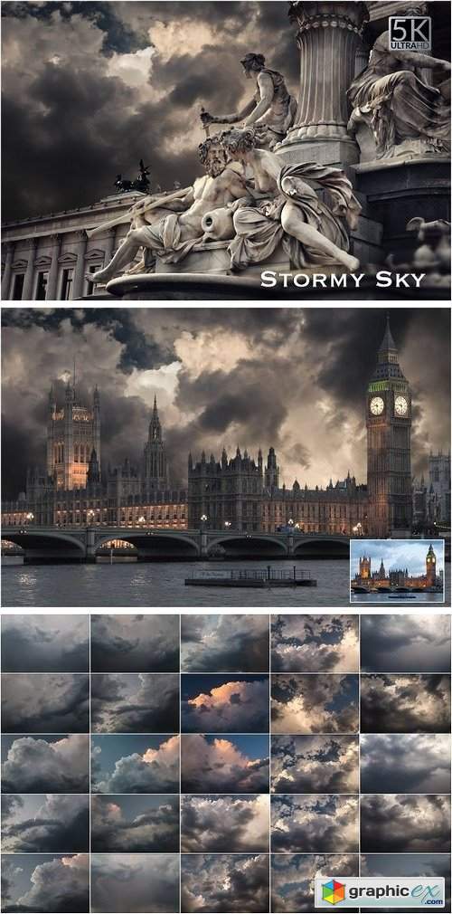 5K Stormy Sky Overlays