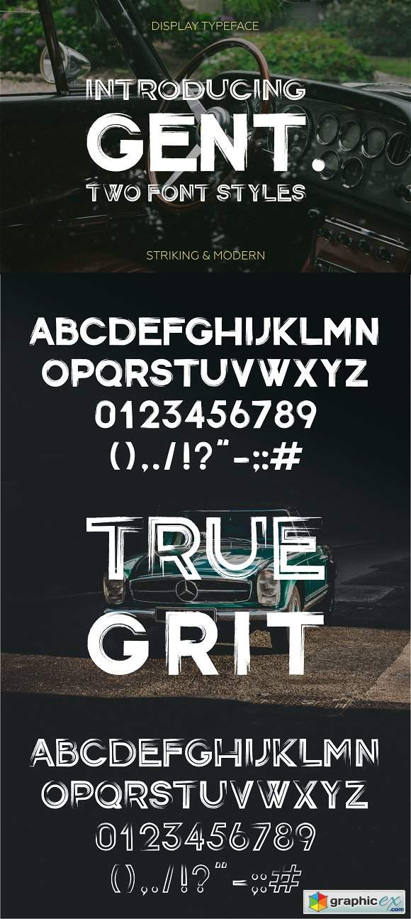 Gent Display brushed typeface