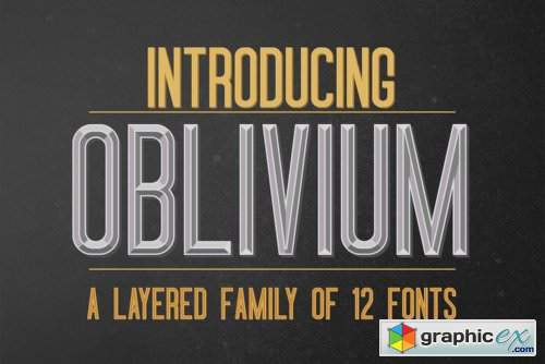 Oblivium Font Family - 12 Fonts