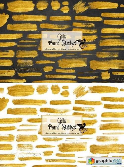 60 Gold Paint Strokes