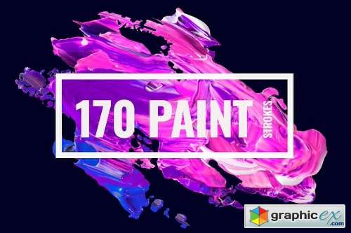 170 Abstract Paint Strokes Bundle