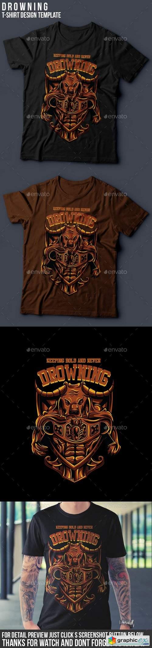 Drowning T-Shirt Design