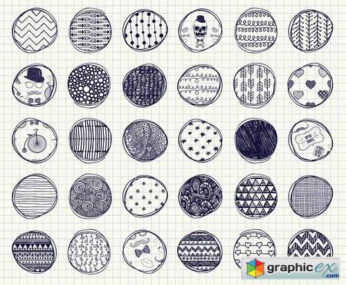 32 Pen Drawing Seamless Patterns