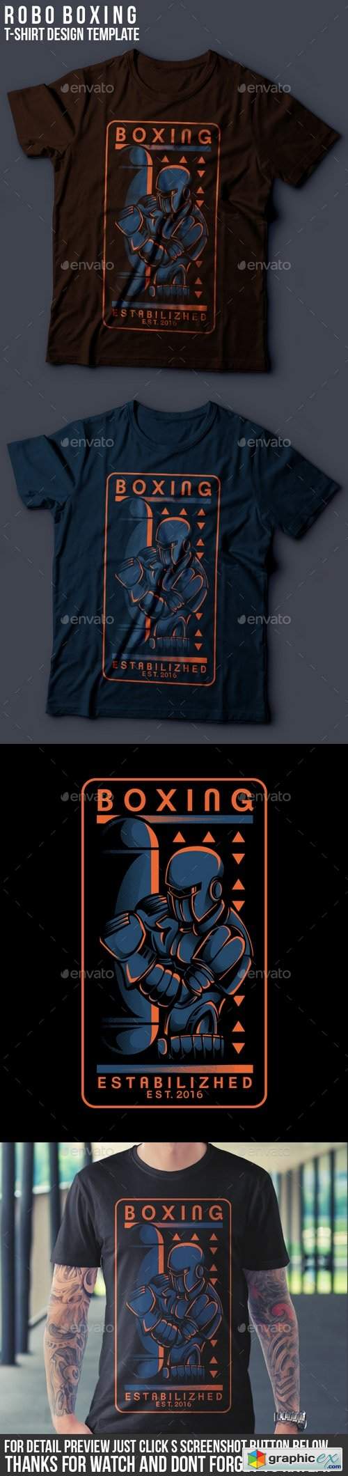Robo Boxing T-Shirt Design