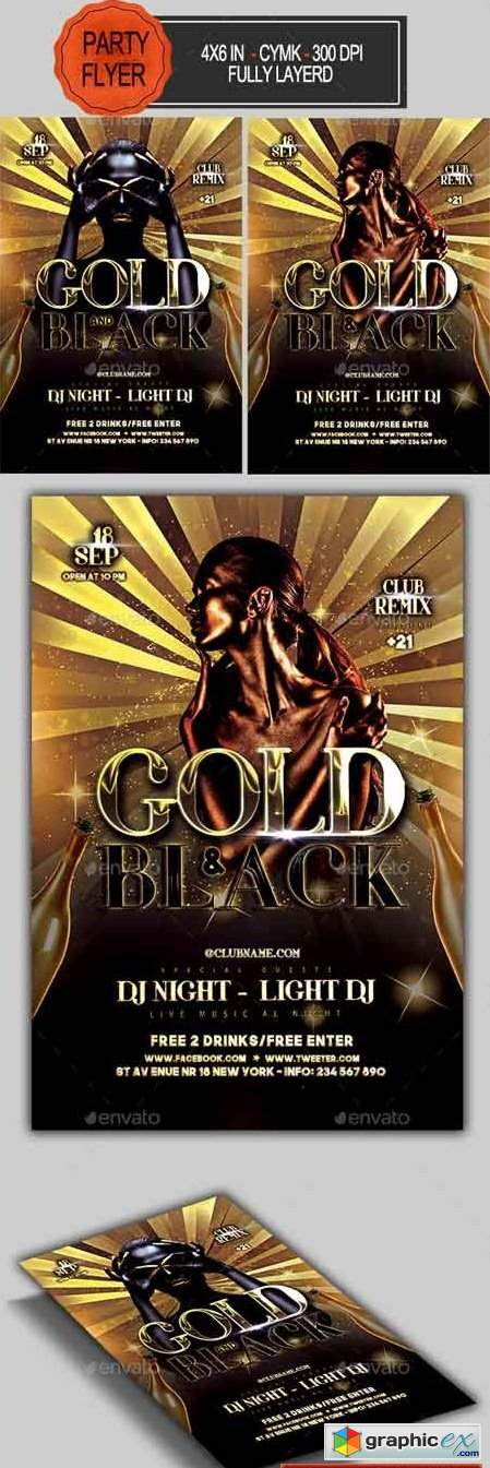 Black Gold Party Flyer 22476374