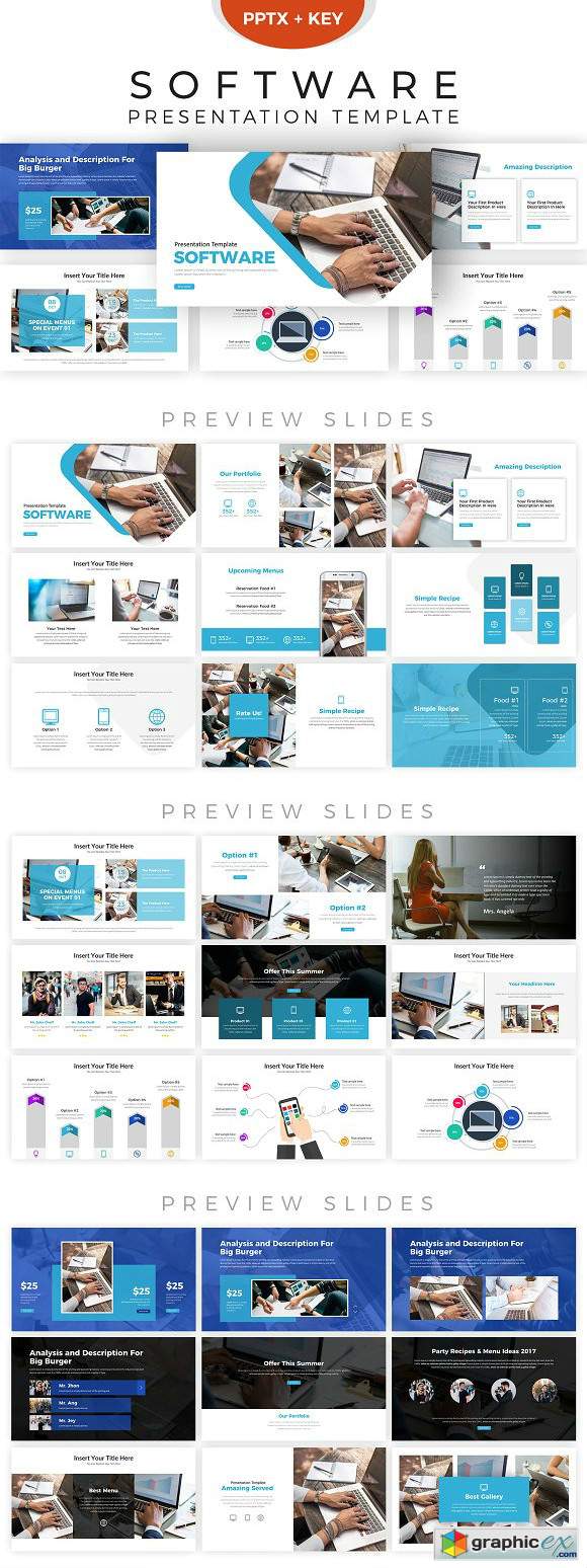 Software Presentation Template Free Download Vector Stock Image