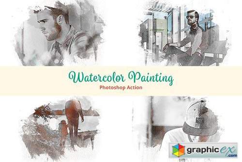 Watercolor Painting Photoshop Action 2821013