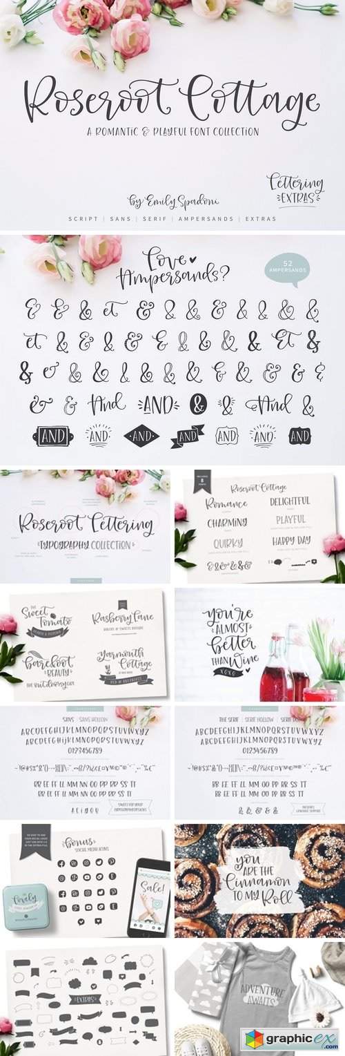 Roseroot Cottage Font Collection
