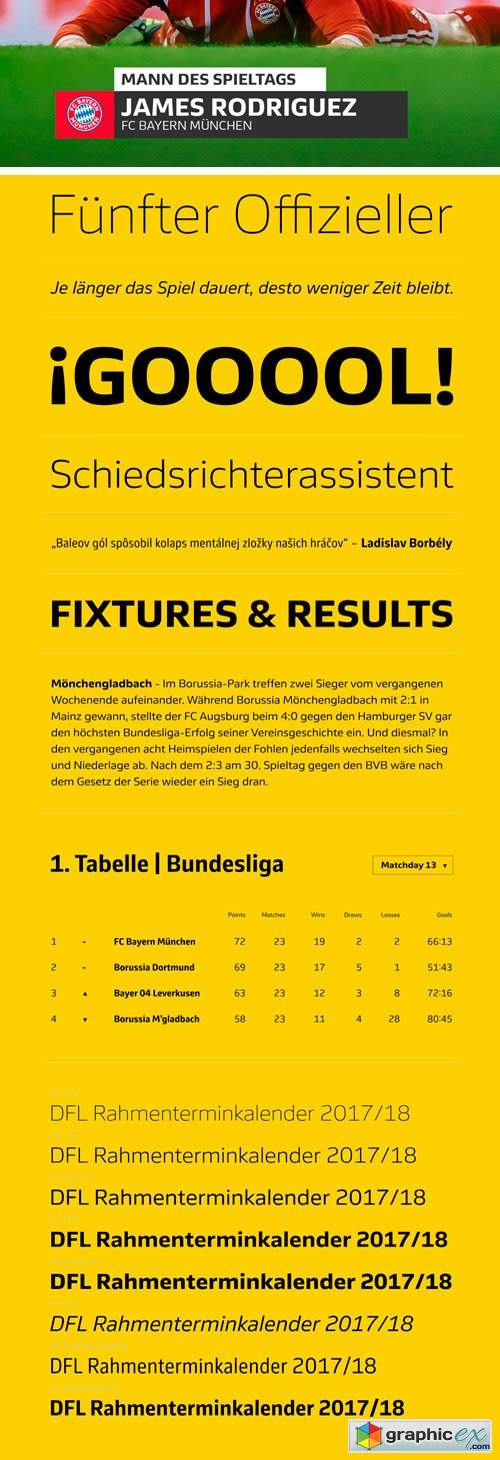 DFL Sans - Custom Typeface of DFL and Bundesliga 17/18 Season