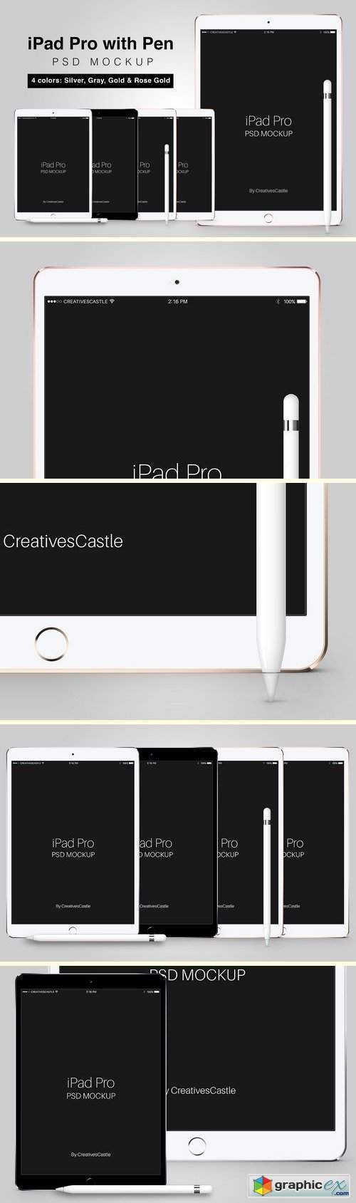 iPad Pro PSD Mockup with Pen