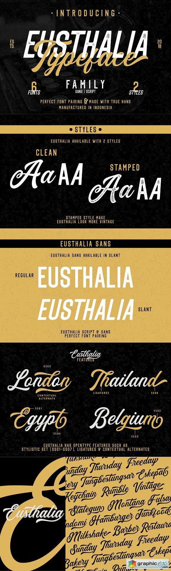 Eusthalia Typeface Family (6 Fonts)
