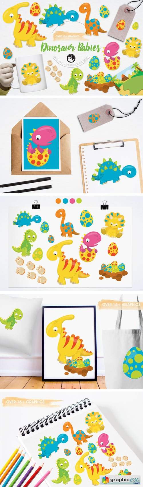 Dinosaur Babies Graphics and Illustrations