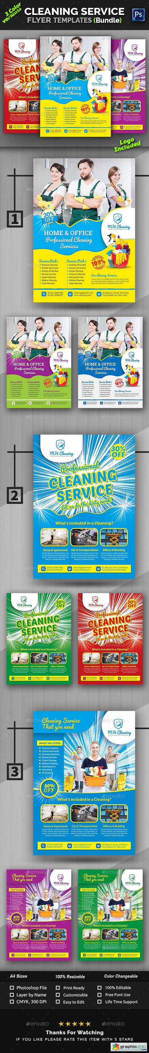 Cleaning Service Flyer Bundle 22542613
