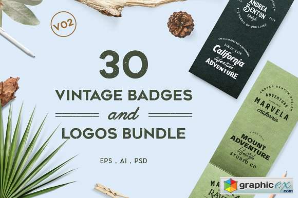 Vintage Badges and Logos Bundle V02